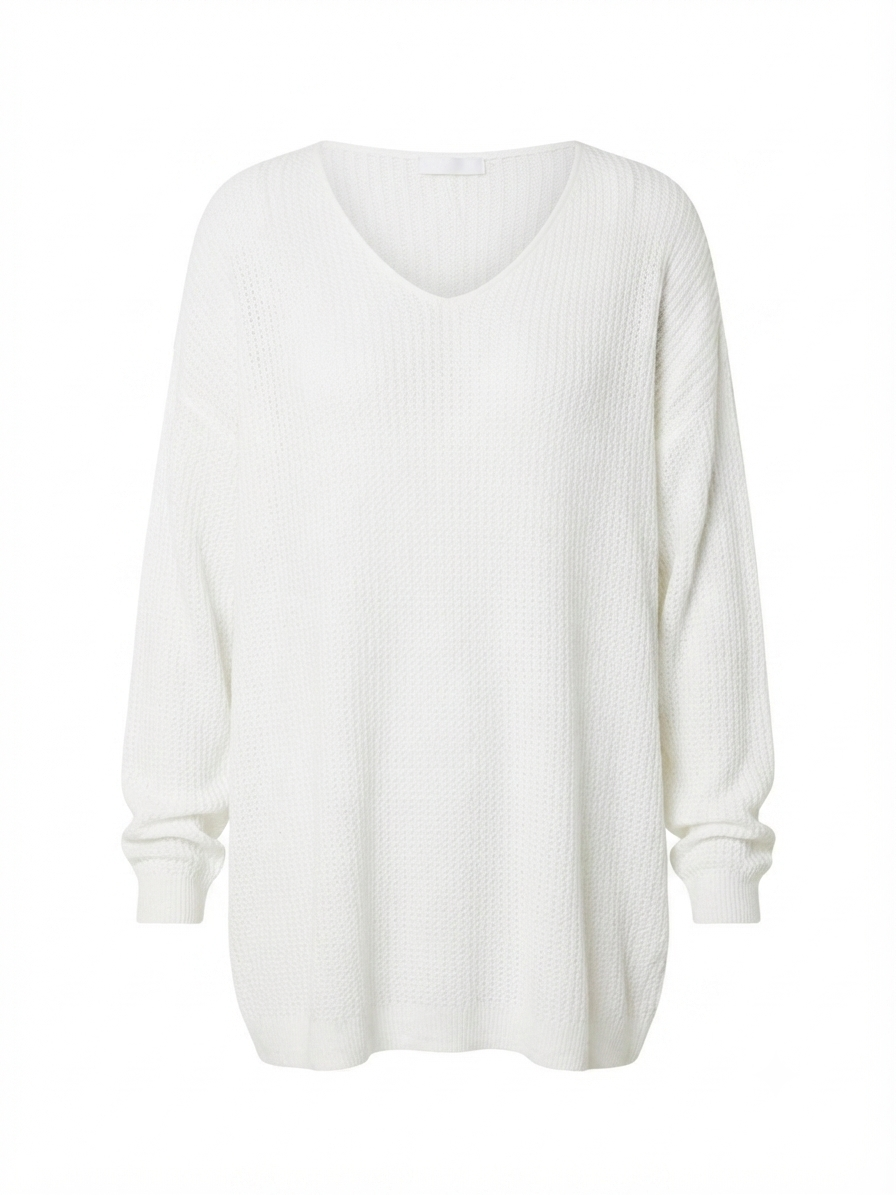 White knit loose fit jumper