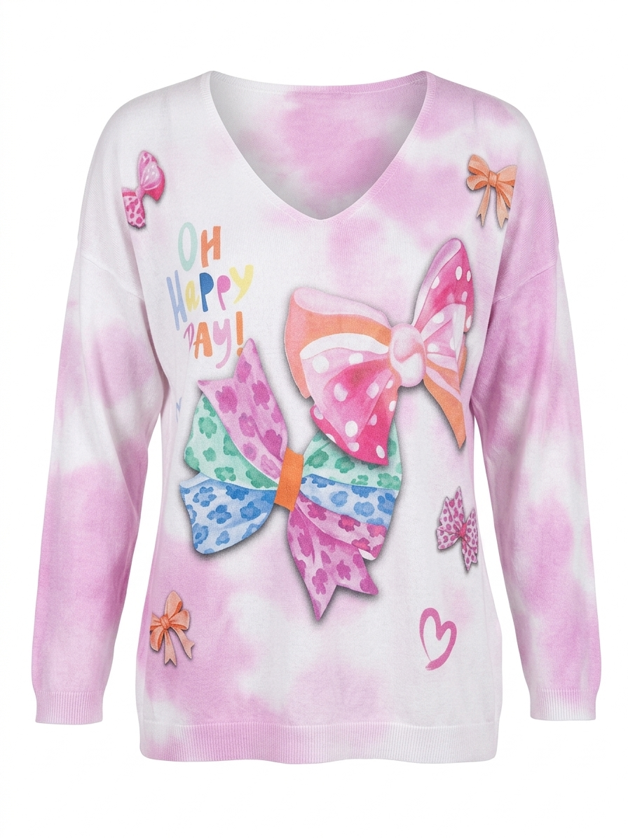Bow pink jumper