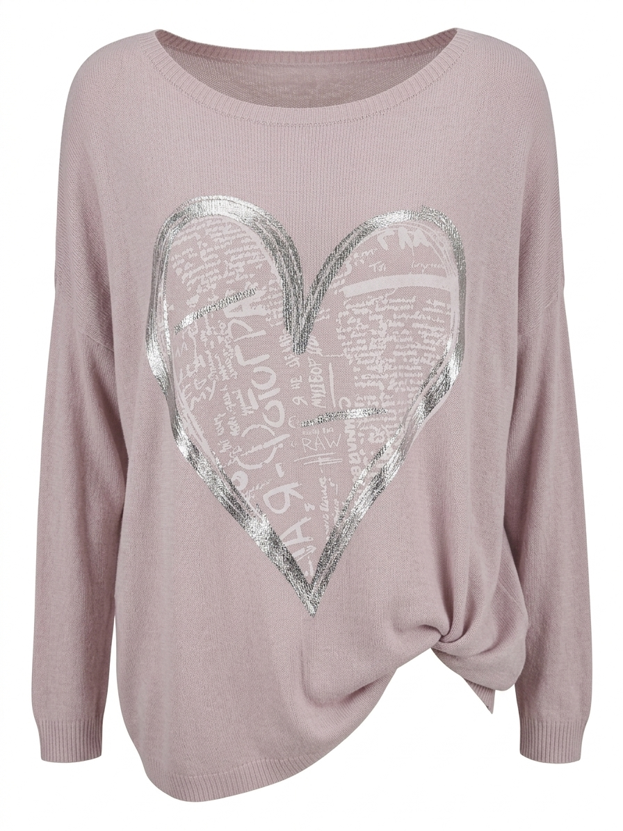 Dusty pink heart top