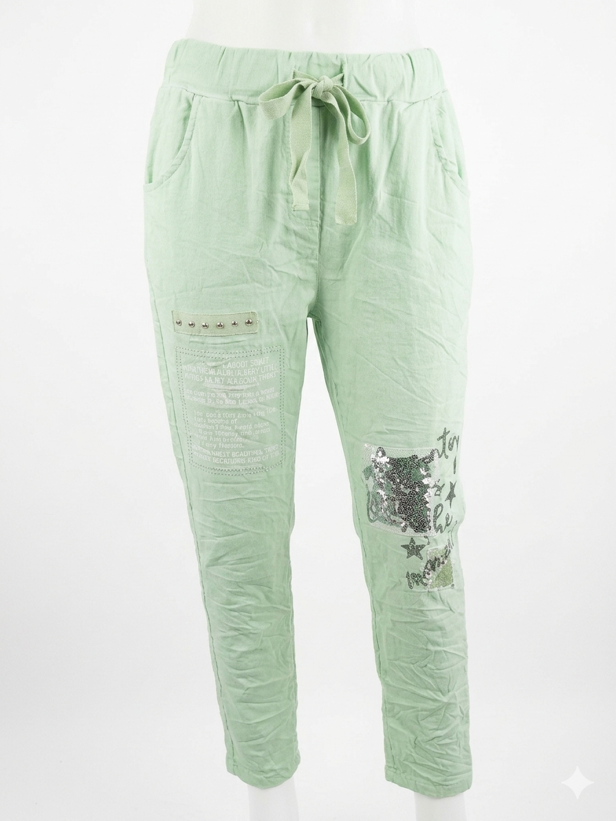 Italian aqua magic pants