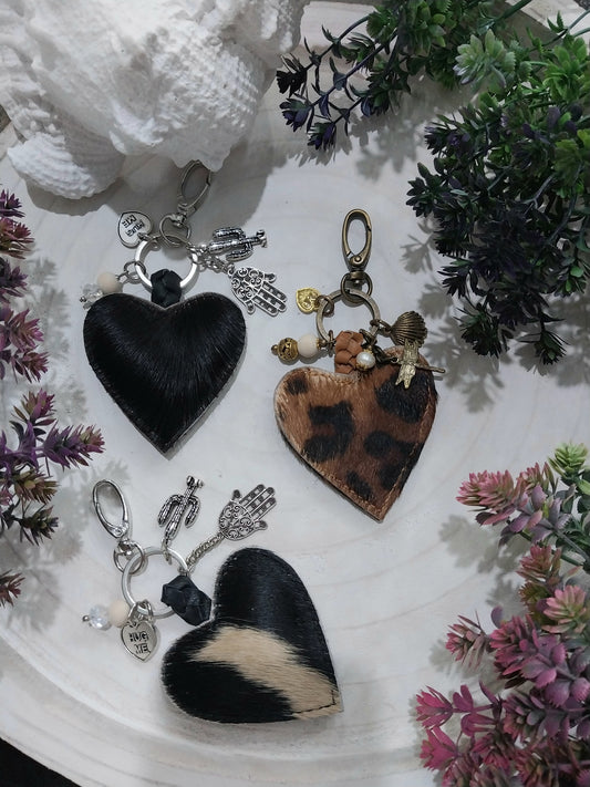 Heart Leather Keyring/ Bag accessory