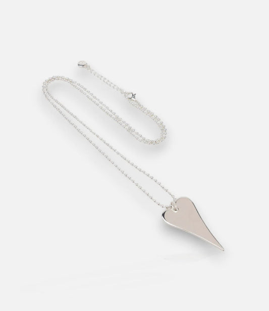 LONG FLAT HEART NECKLACE