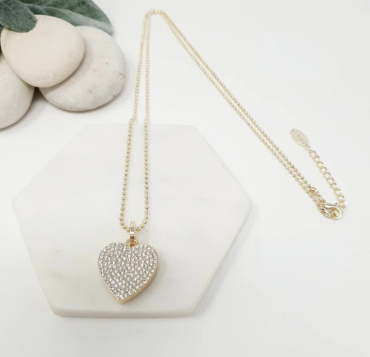 GOLD HEART BLING NECKLACE