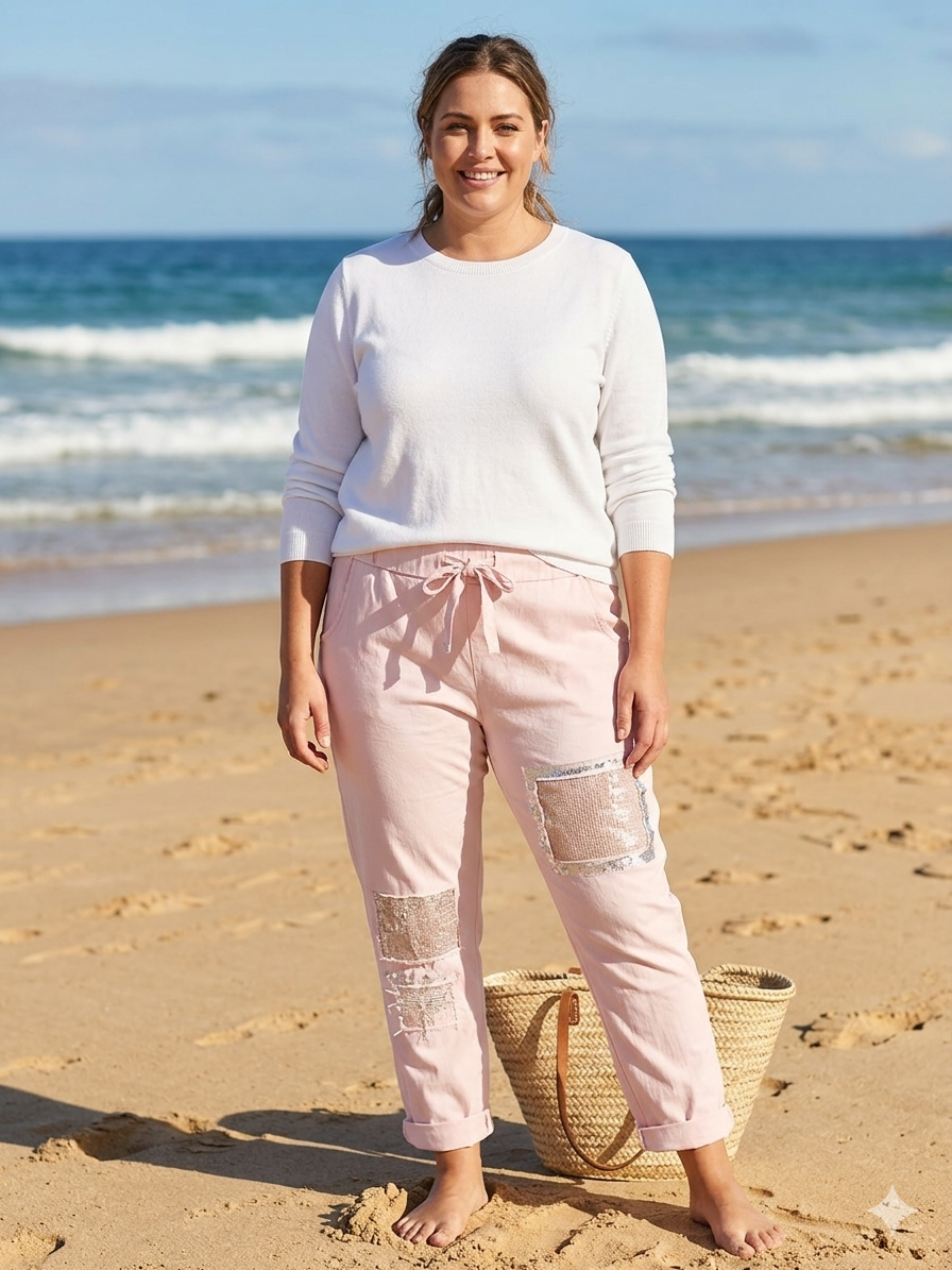 Plus size pink Magic Pants