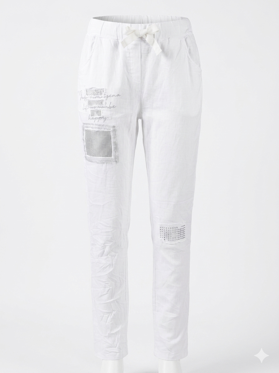 White Foil Magic Pants