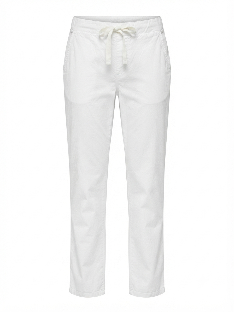 White straight leg magic pants